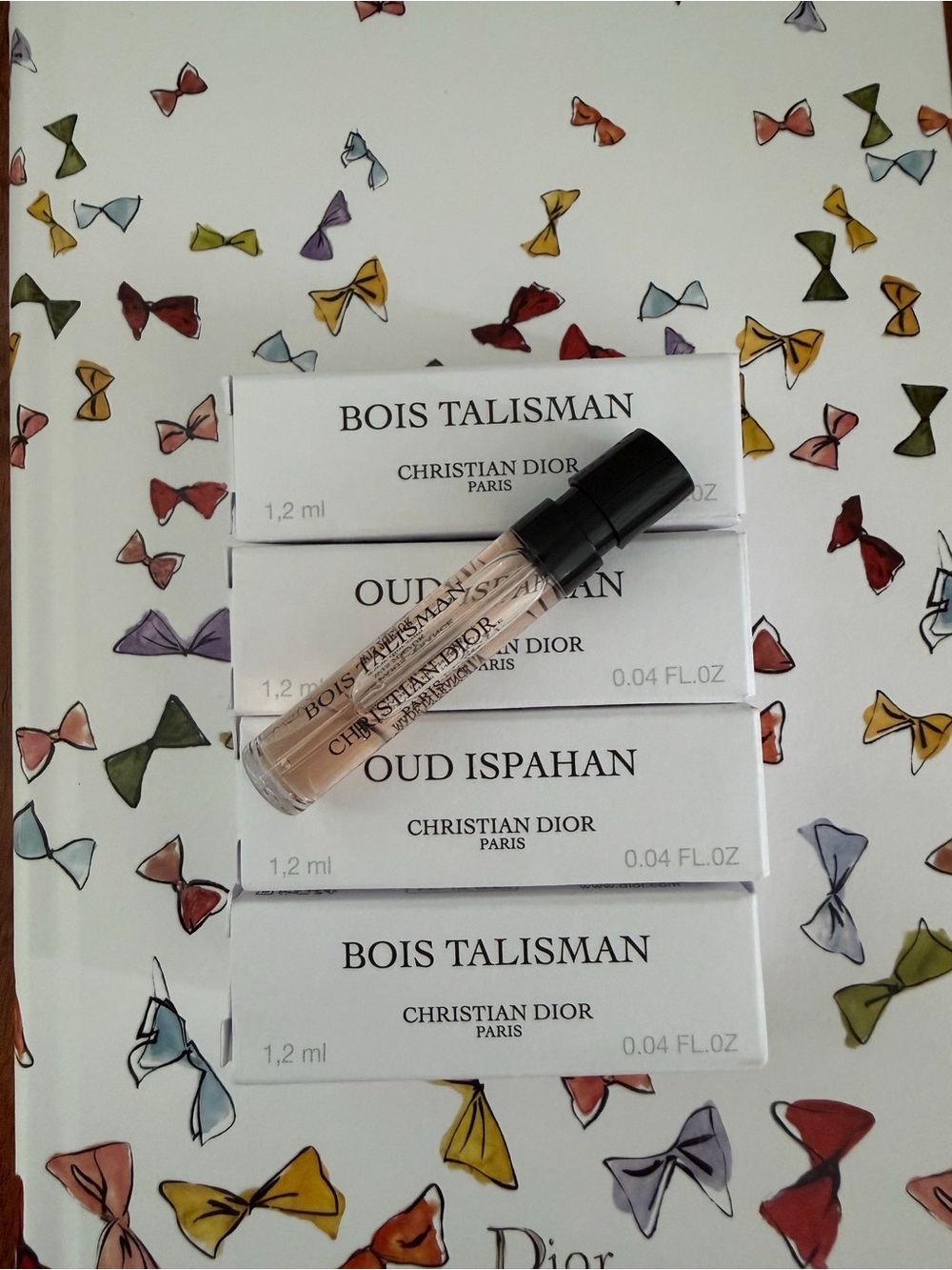 Dior Sample Vials - White Boxes with Clear & Black Vial set 4